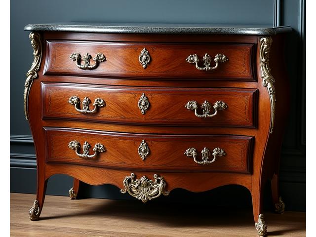 Commode Louis XV restaurée en chêne foncé lustré